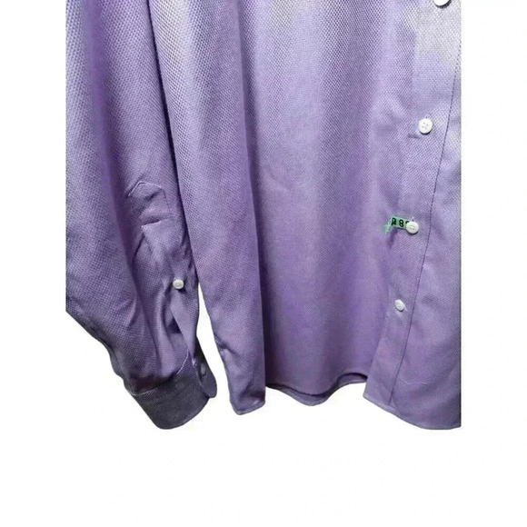 Peter Millar Nanoluxe Purple Check Button-Up Shirt Men’s Size L - Picture 6 of 13